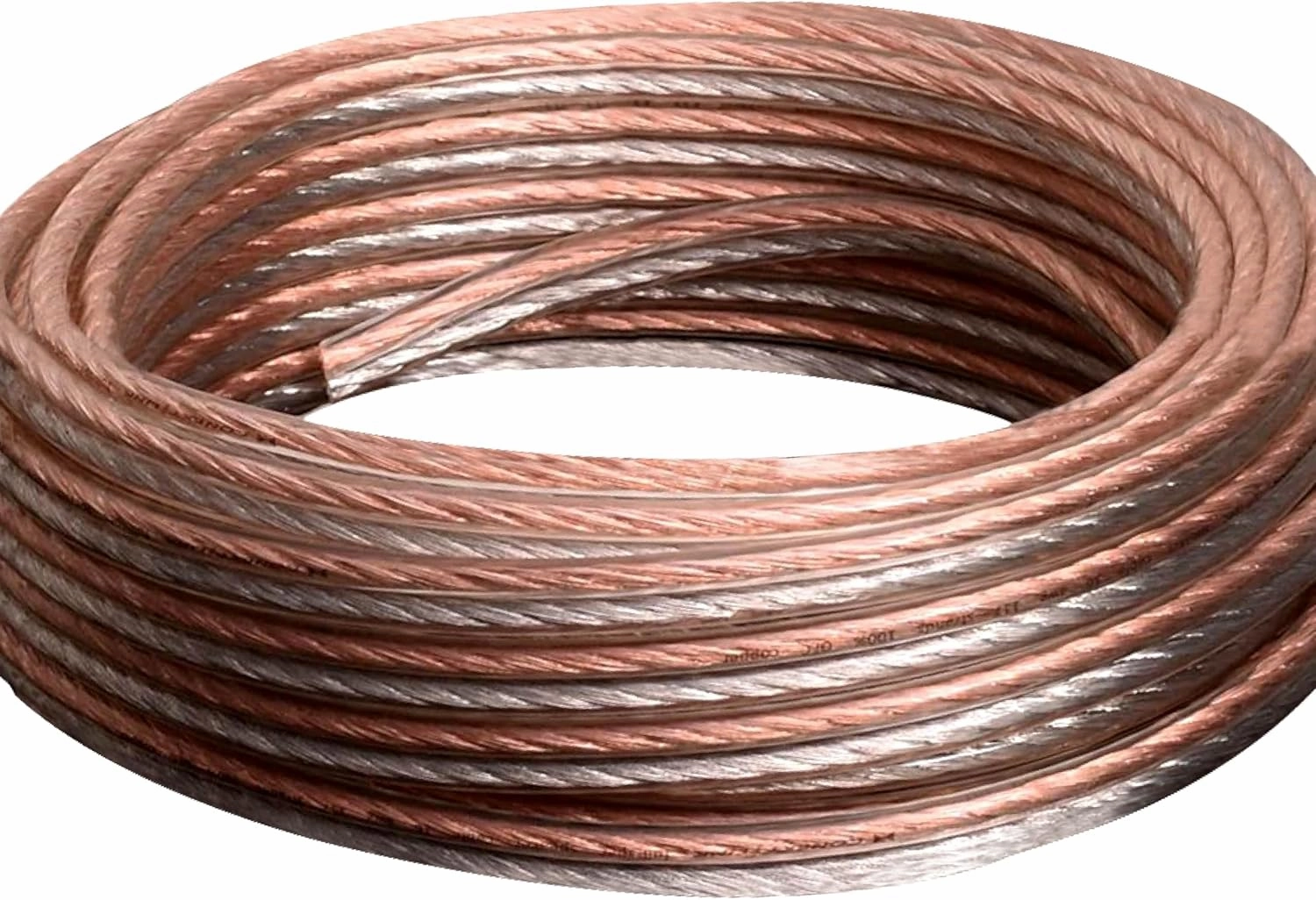 Conext Link PSC24CGS-50 Parallel Gold Silver Speaker Cables Full Gauge Oxygen Free Copper Zip Wire (24 Gauge, 50 feet) (11342 speaker cable,audio wire,hi-fi speaker cord,