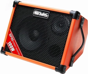 Coolmusic BP80 Battery Powered Acoustic Guitar Amplifier- Portable Bluetooth Speaker 100W, 6 Inputs,3 Band EQ,Orange power amplifier,stereo amp,hi-fi power amp,