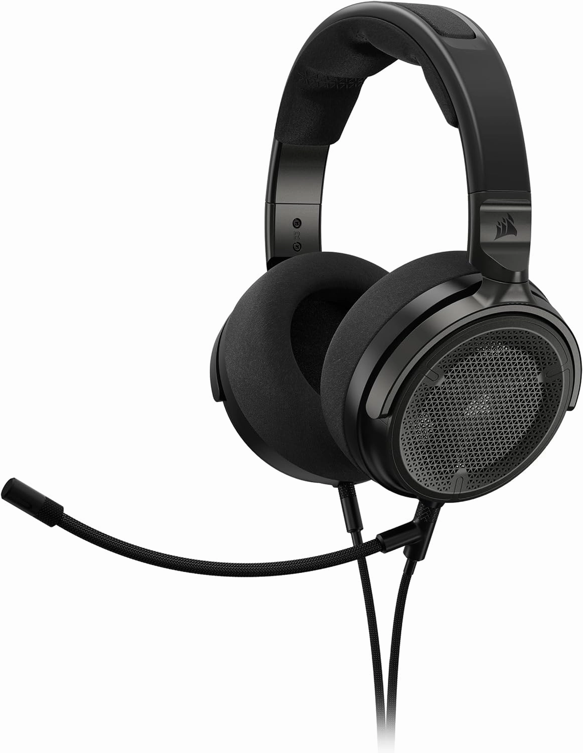 Corsair Virtuoso PRO Wired Open Back Gaming Headset - Detachable Uni-Directional Microphone - 50mm Graphene Drivers - 20Hz-40 kHz Frequency Response - Carbon audiophile headphones,high-end headphones,studio over-ear,