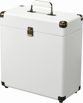 Costravio Vinyl Record Storage Record Holder Display Box Album Storage Moving Boxes Holds 30 Valuable Records 7/10/12 Inch Record Crates Vinyl Organizer for Journey White vinyl storage,record holder,LP organizer,