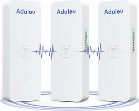 CPE881 3 Pack Wireless Bridges, Point to Point Gigabit WiFi Bridge with 2 1Gbs LAN Ports, 5km Long Range Outdoor CPE for Network Extend of Shop, Barn, Garage wireless audio bridge,Bluetooth transmitter,WiFi audio link,