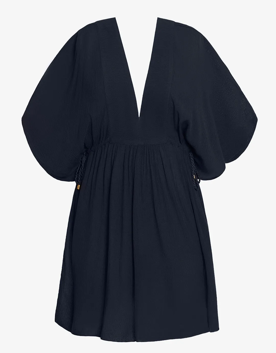 Crinkle Tunic Beach Dress - Black