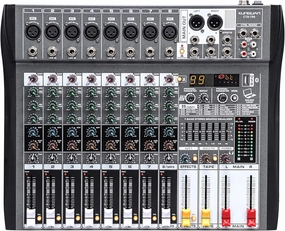 CT8-799 99 dsp,8-channel Professional Audio Mixer DJ Mixer Sound Board,MP3 7Eq,Interface Mixing Console Board for Streaming Karaoke Party Recording 48V phantom power supply mixer console,audio mixing desk,DJ console,