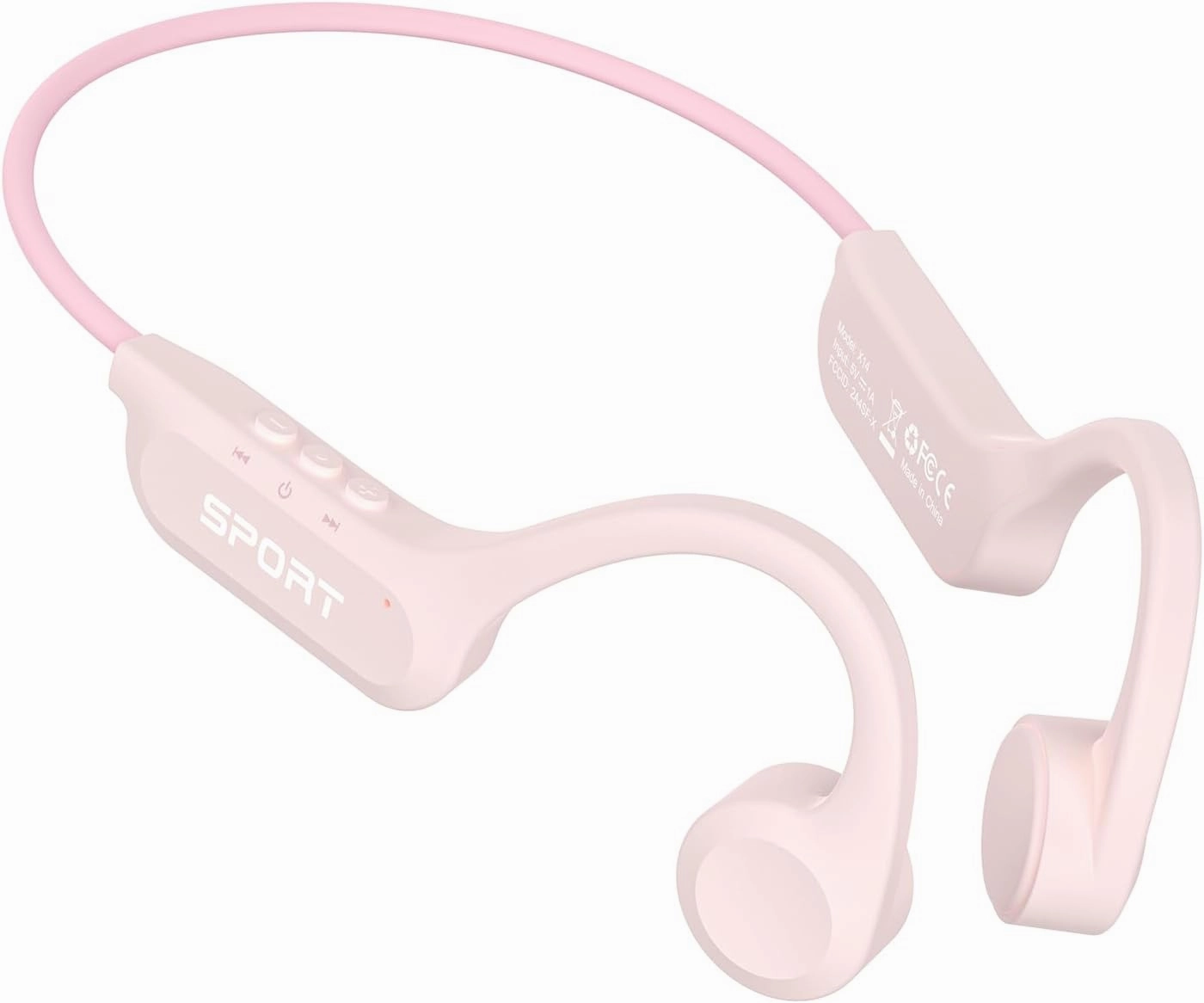 CXK Bone Conduction Earbuds,Open Ear Headphones Bluetooth 5.3, Wireless Headphones 8H Playtime, IPX6 Waterproof Sport Headphones for Sports, Peach wireless earbuds,Bluetooth earphones,true wireless stereo,