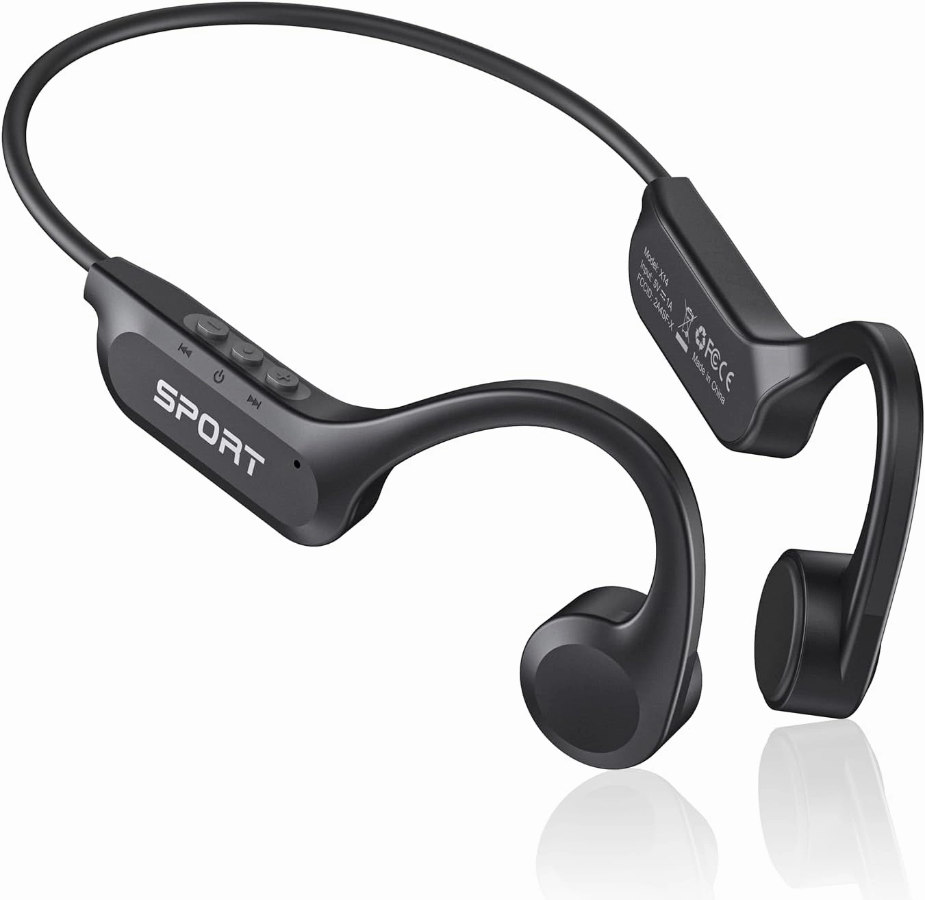 CXK Bone Conduction Headphones Bluetooth 5.3 Open Ear Headphones with Mic, Premium Loud Sound 8Hrs Playtime Bluetooth Headphones, IPX6 Waterproof Sports Headset for Running, Cycling, Walking wireless earbuds,Bluetooth earphones,true wireless stereo,