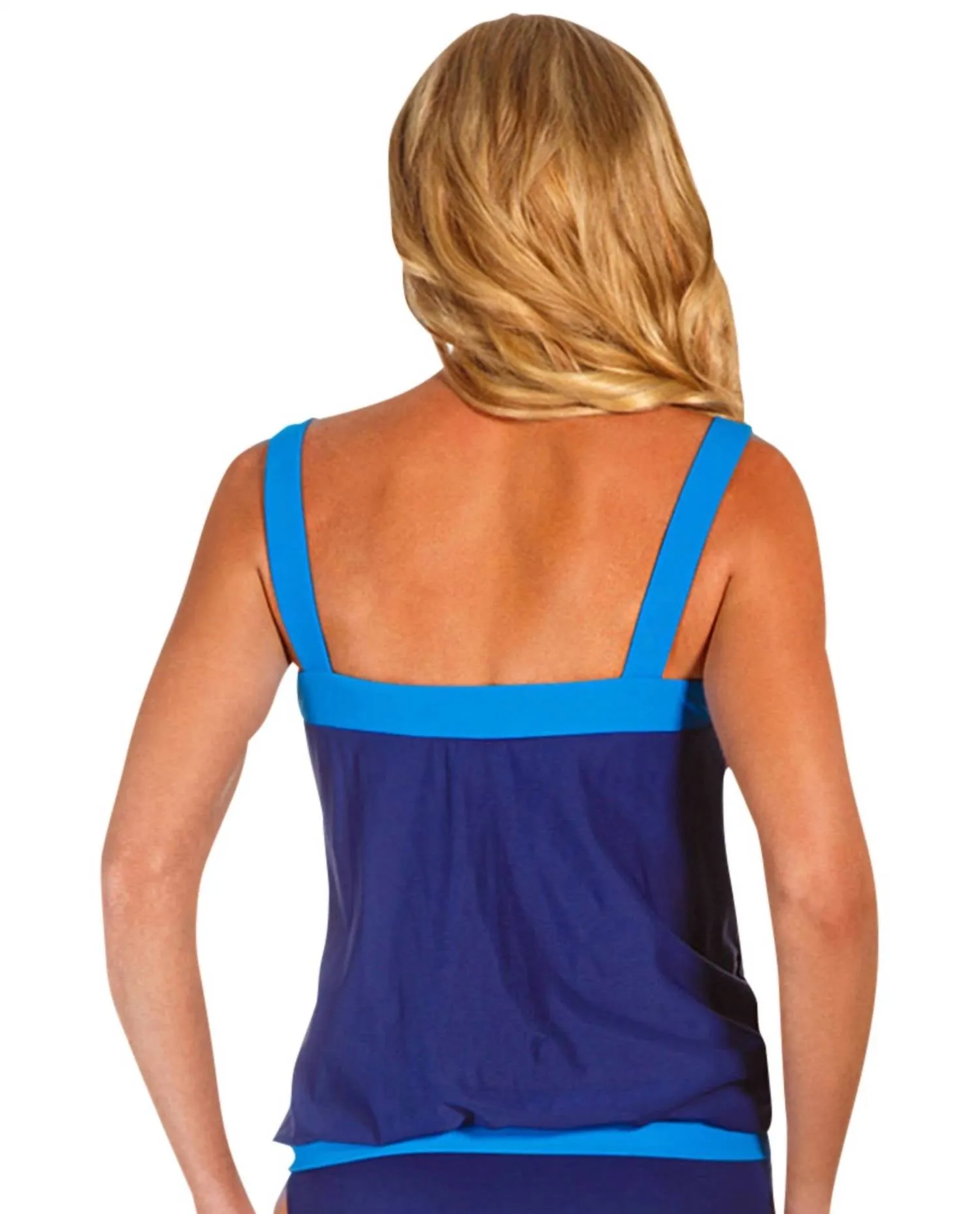 D-Cup Breezy Tankini Top In Blue