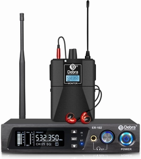 D Debra Audio PRO ER-102 UHF IEM Mono Wireless in Ear Monitor System with Monitoring Type for Stage, Band, Recording Studio,Guitar, Live Performance (Single Channel, 1 Bodypack) in-ear monitors,hi-fi IEMs,studio earphones,