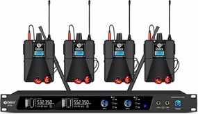 D Debra Audio PRO Mono ER-202 UHF Dual Channel Wireless in Ear Monitor System with Monitoring Type for Stage, Receiver for Studio, Guitar, Band Performance (Dual Channel, 4 Bodypack) studio monitors,nearfield speakers,mixing reference monitors,