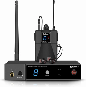 D Debra Wireless in Ear Monitor System ER-280 UHF Professional Mono IEM System Transmitter and Receiver with Earphone, for Stage, Band, Recording Studio, Live Performance (with 1 Receiver) in-ear monitors,hi-fi IEMs,studio earphones,