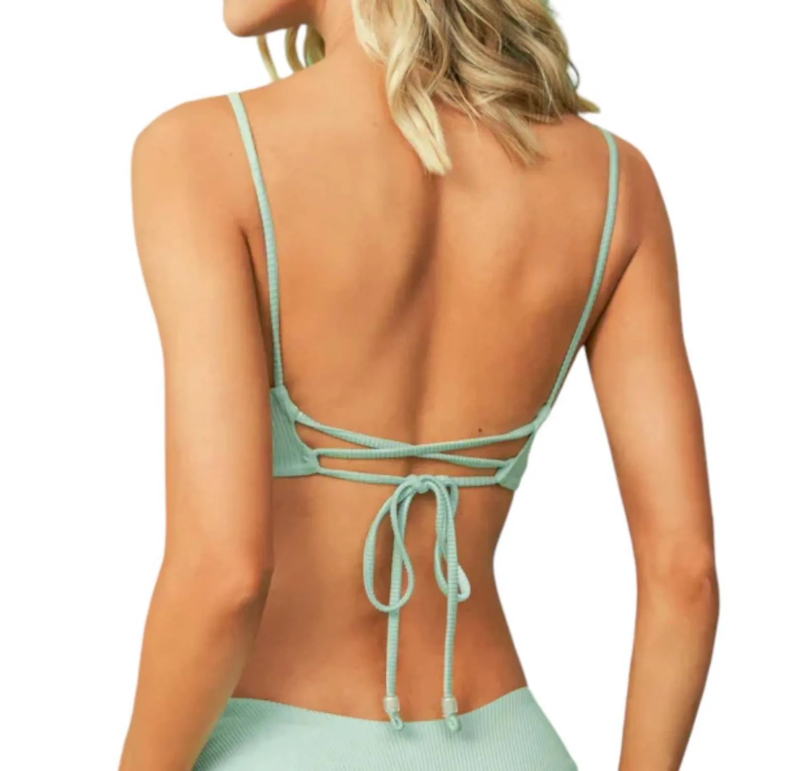 Dainty Unmolded Underwire Bikini Top In Fair Aqua