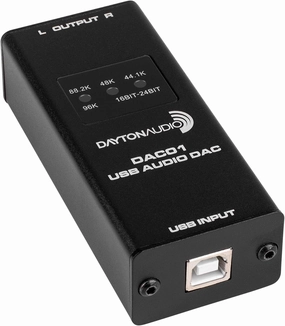 Dayton Audio DAC01 USB Audio DAC 24-bit/96 kHz RCA Output DAC,USB audio converter,digital to analog converter,