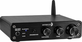 Dayton Audio DTA-2.1BT2 Bluetooth 5.0 Stereo Audio 2.1 Channel Amplifier Receiver Mini Hi-Fi Class D Integrated Amp 2.1 CH for Home Speakers 100W and 100W Sub Output integrated amplifier,stereo receiver,hi-fi amp combo,