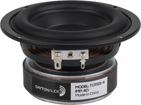 Dayton Audio TCP115-4 4" Treated Paper Cone Midbass Woofer 4 Ohm audiophile subwoofer,active subwoofer,low frequency speaker,