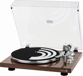 Dayton Audio TT-1BTW Belt Drive Turntable with USB, Bluetooth,AT-VM95E Cartridge (Wood) belt-drive turntable,vinyl record player,audiophile turntable,