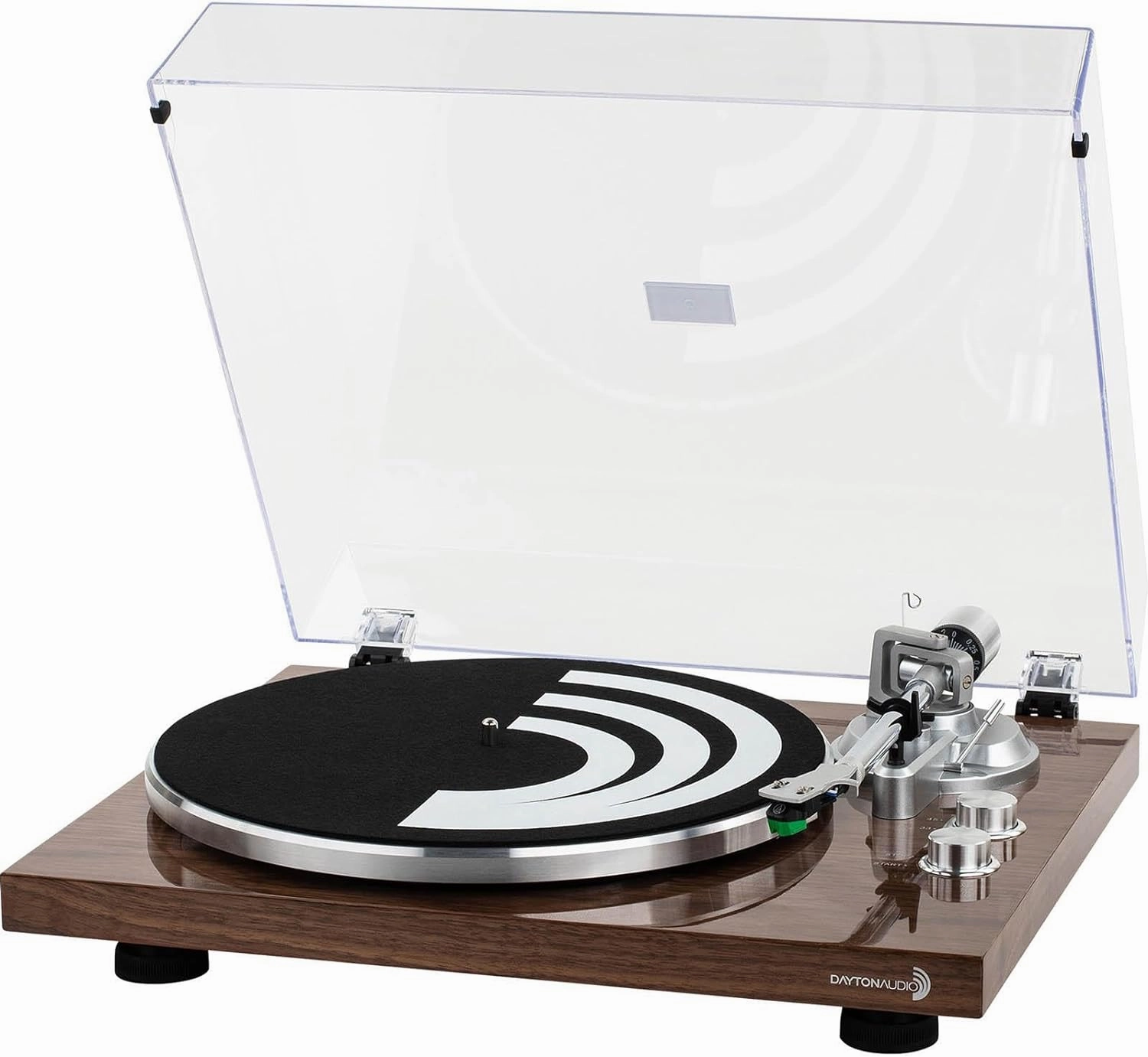 Dayton Audio TT-1BTW Belt Drive Turntable with USB, Bluetooth,AT-VM95E Cartridge (Wood) belt-drive turntable,vinyl record player,audiophile turntable,
