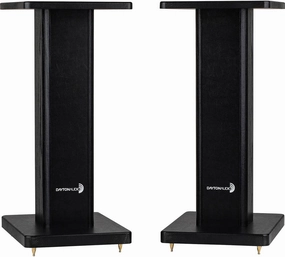 Dayton Audio Universal Wood Speaker Stand Pair (20in Black) speaker stands,monitor stands,floor speaker holders,