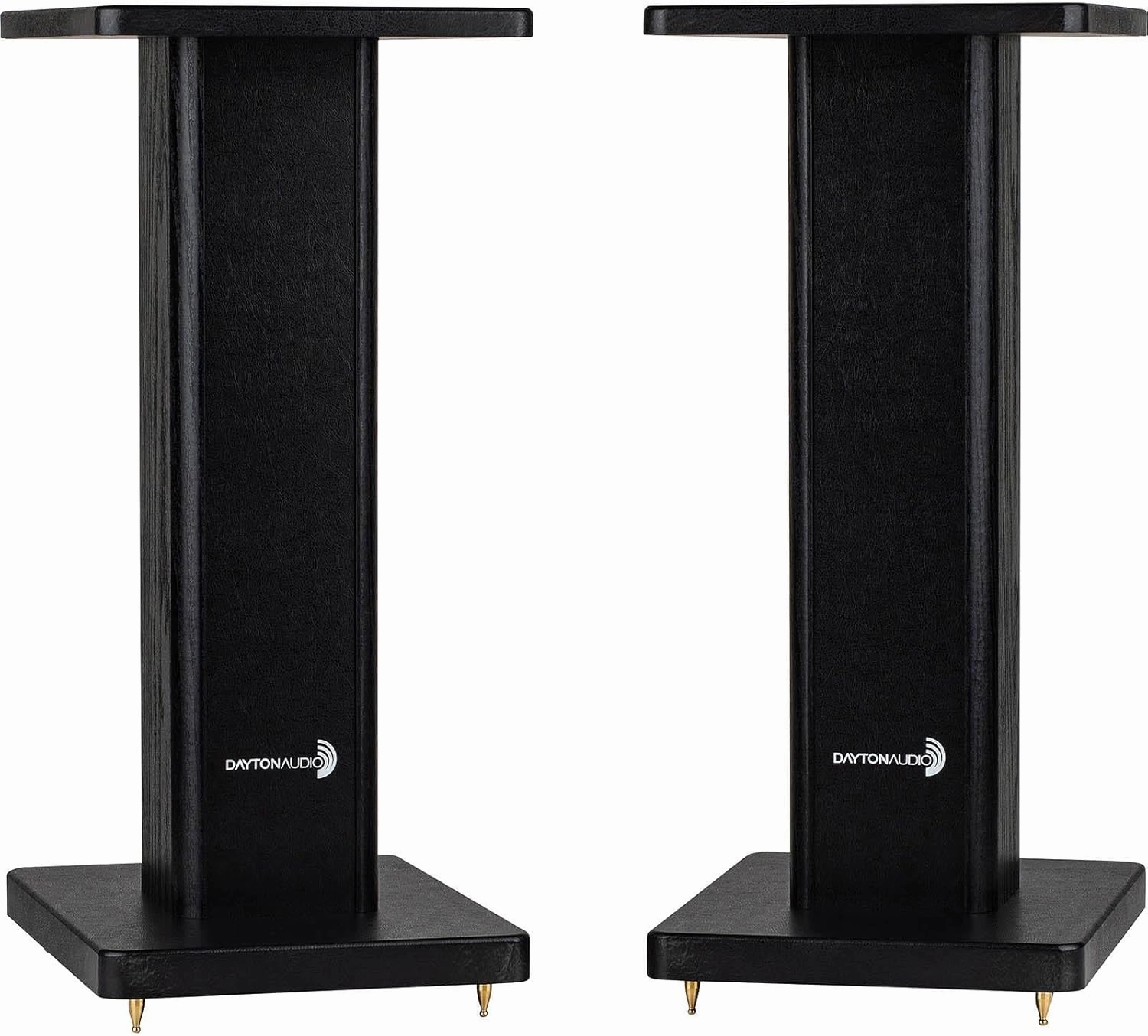 Dayton Audio Universal Wood Speaker Stand Pair (20in Black) speaker stands,monitor stands,floor speaker holders,