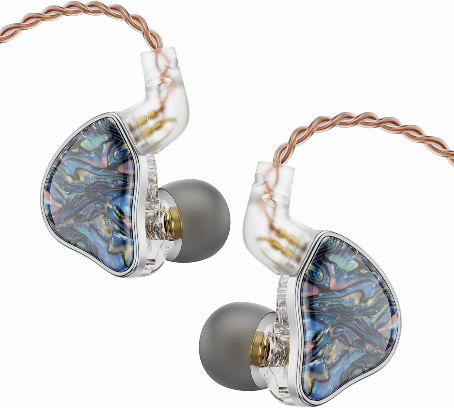 DB2 IEM Earphones Without Microphone: Resin 1BA 1DD Hybrid in Ear Monitor Headphones with 2Pin Detachable Cable, 3.5mm Wired Earbuds for Gaming/Audiophile/Musician/Singe (Blue) in-ear monitors,hi-fi IEMs,studio earphones,
