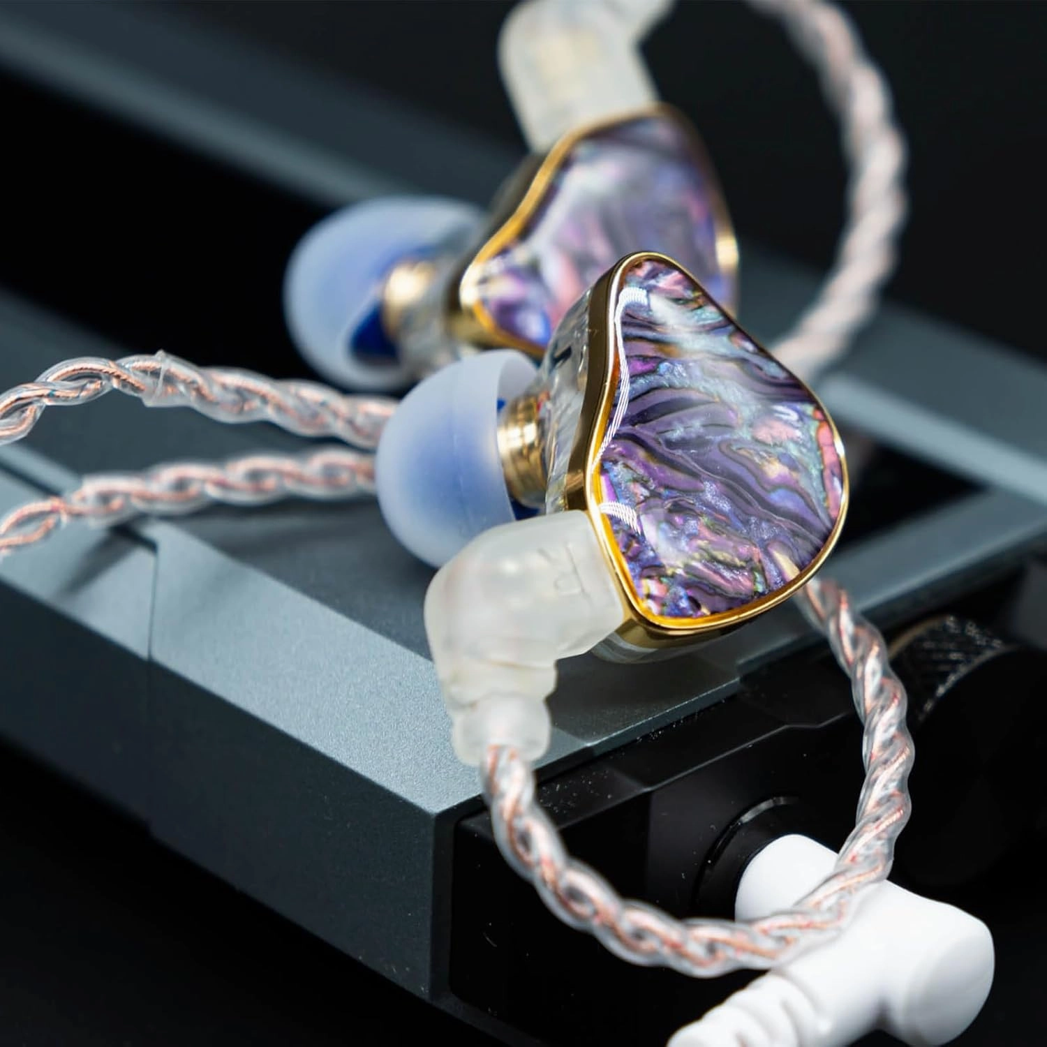 DB2 IEM Earphones Without Microphone: Resin 1BA 1DD Hybrid in Ear Monitor Headphones with 2Pin Detachable Cable,3.5mm Wired Earbuds for Gaming/Audiophile (Purple