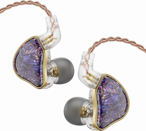 DB2 IEM Earphones Without Microphone: Resin 1BA 1DD Hybrid in Ear Monitor Headphones with 2Pin Detachable Cable,3.5mm Wired Earbuds for Gaming/Audiophile (Purple in-ear monitors,hi-fi IEMs,studio earphones,
