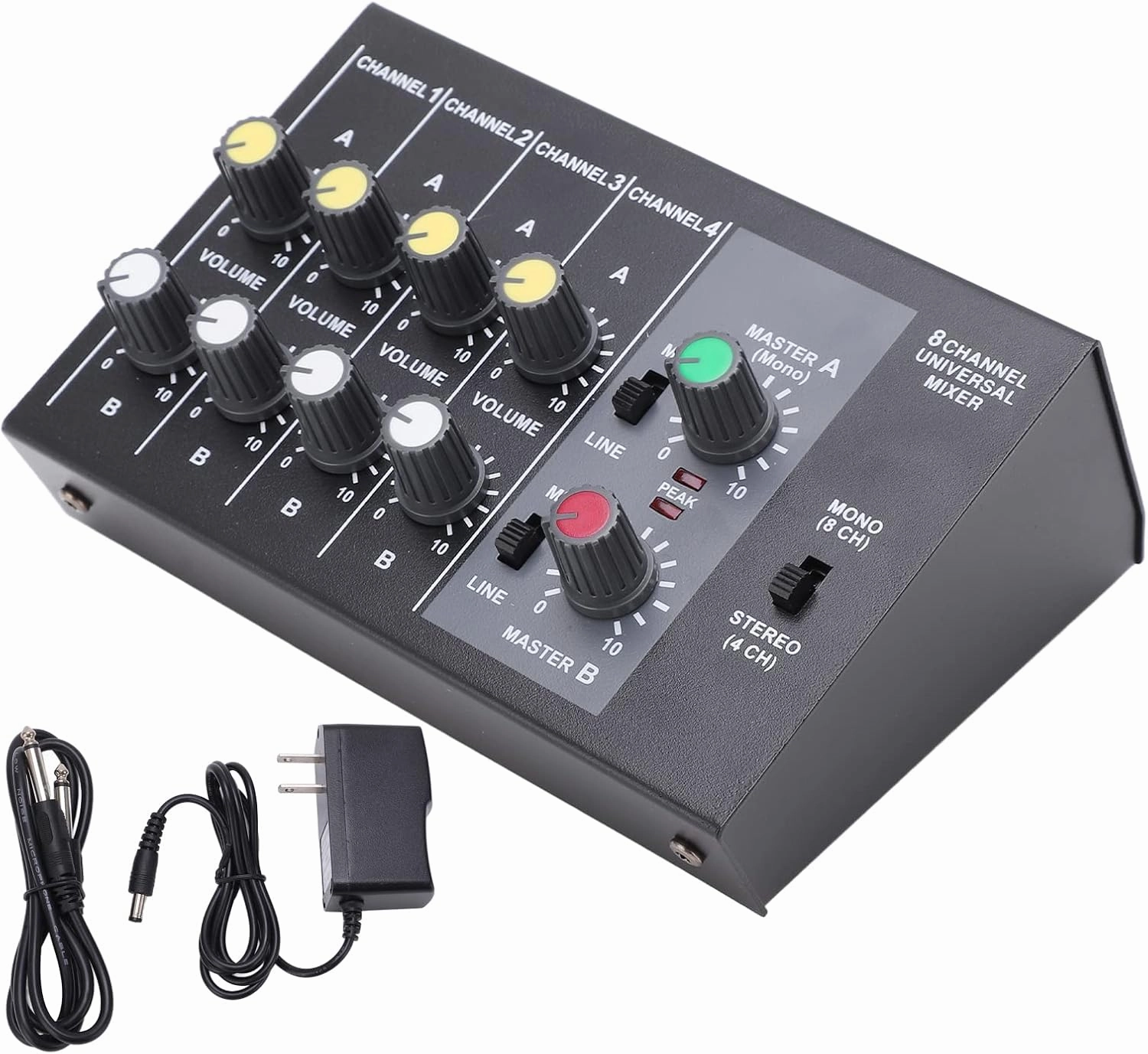 DC 12V 8 Channel Audio Mixer Input Mono Stereo Sound Mixing Console Low Noise 6.35mm Interface US Plug 110240V Powered Audio Mixers mixer console,audio mixing desk,DJ console,