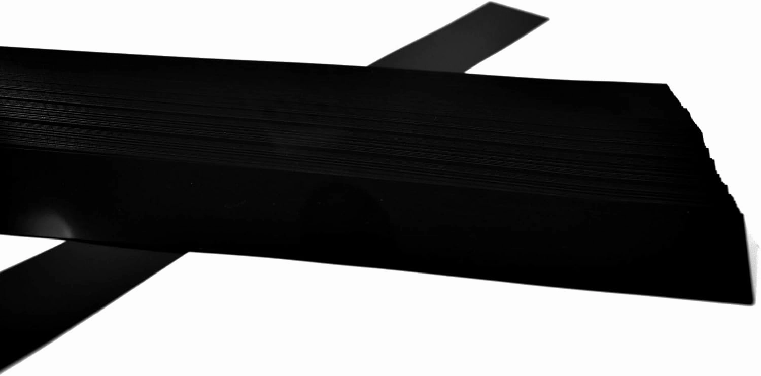 Decorative Gondola Shelving Pre Cut Vinyl Insert Strips 48" x 1.25" Shelf C-Channel, Black, 100 Pack