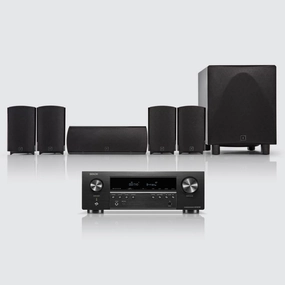 Definitive Technology ProCinema 6D 5.1 Channel Home Theater System with Denon AVR-S570BT AV Receiver Bundle (Renewed) home cinema system,5.1 home theater,surround sound package,