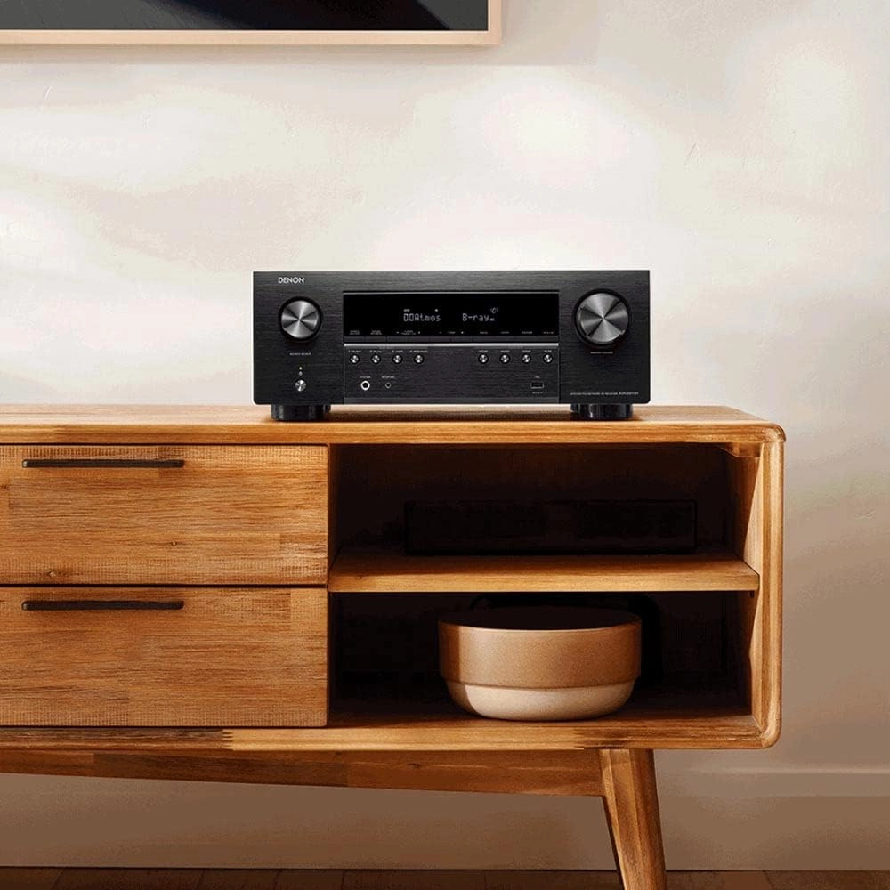 Denon AVR-S970H 8K Ultra HD 7.2 Channel (90Watt X 7) AV Receiver 2022 Model - Built for Gaming, Music Streaming, 3D Audio & Video, Alexa   HEOS, Black (Renewed)