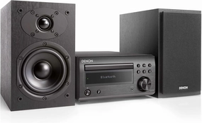 Denon D-M41 Home Theater Mini Amplifier and Bookshelf Speaker Pair - Compact HiFi Stereo System with CD, FM/AM Tuner and Wireless Bluetooth Music | Perfect for Small Rooms and Home Cinema bookshelf speakers,compact stereo speakers,hi-fi shelf speakers,