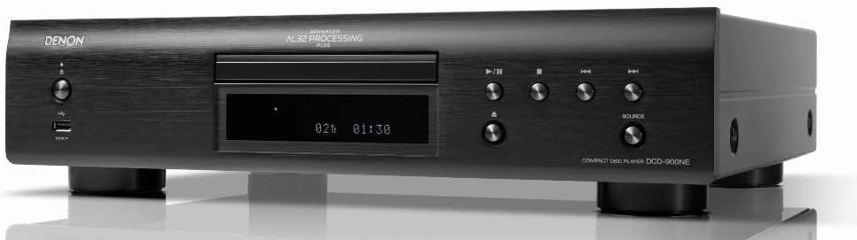 Denon DCD-900NE CD Player with Advanced AL32 Processing Plus & Integrated USB Port, Supports Hi-Res Formats - CD, CD-R/RW, MP3, DSD & More, Pure Direct Mode, Vibration-Resistant Design