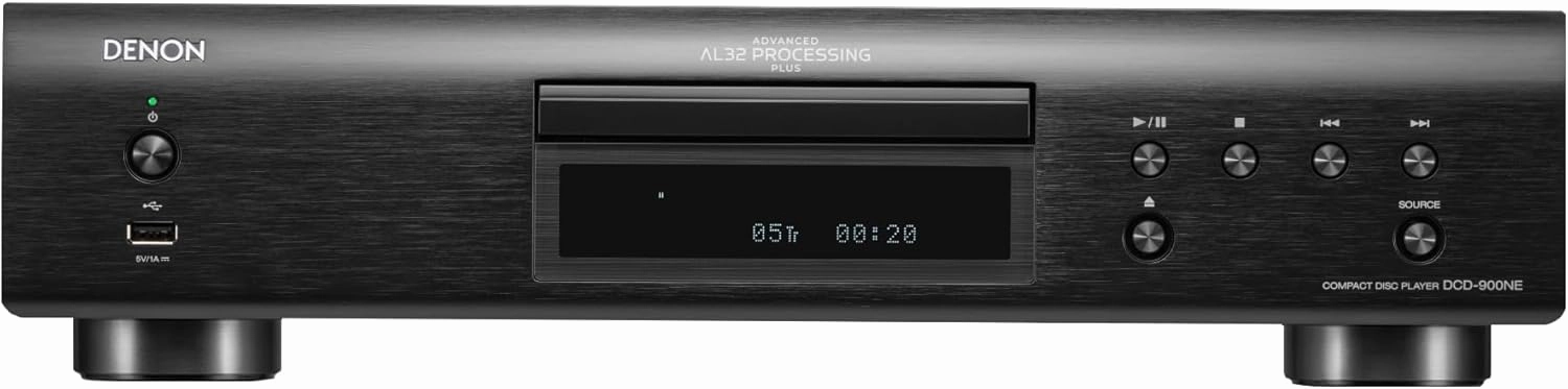 Denon DCD-900NE CD Player with Advanced AL32 Processing Plus & Integrated USB Port, Supports Hi-Res Formats - CD, CD-R/RW, MP3, DSD & More, Pure Direct Mode, Vibration-Resistant Design hi-res portable player,digital audio player,DAP lossless,
