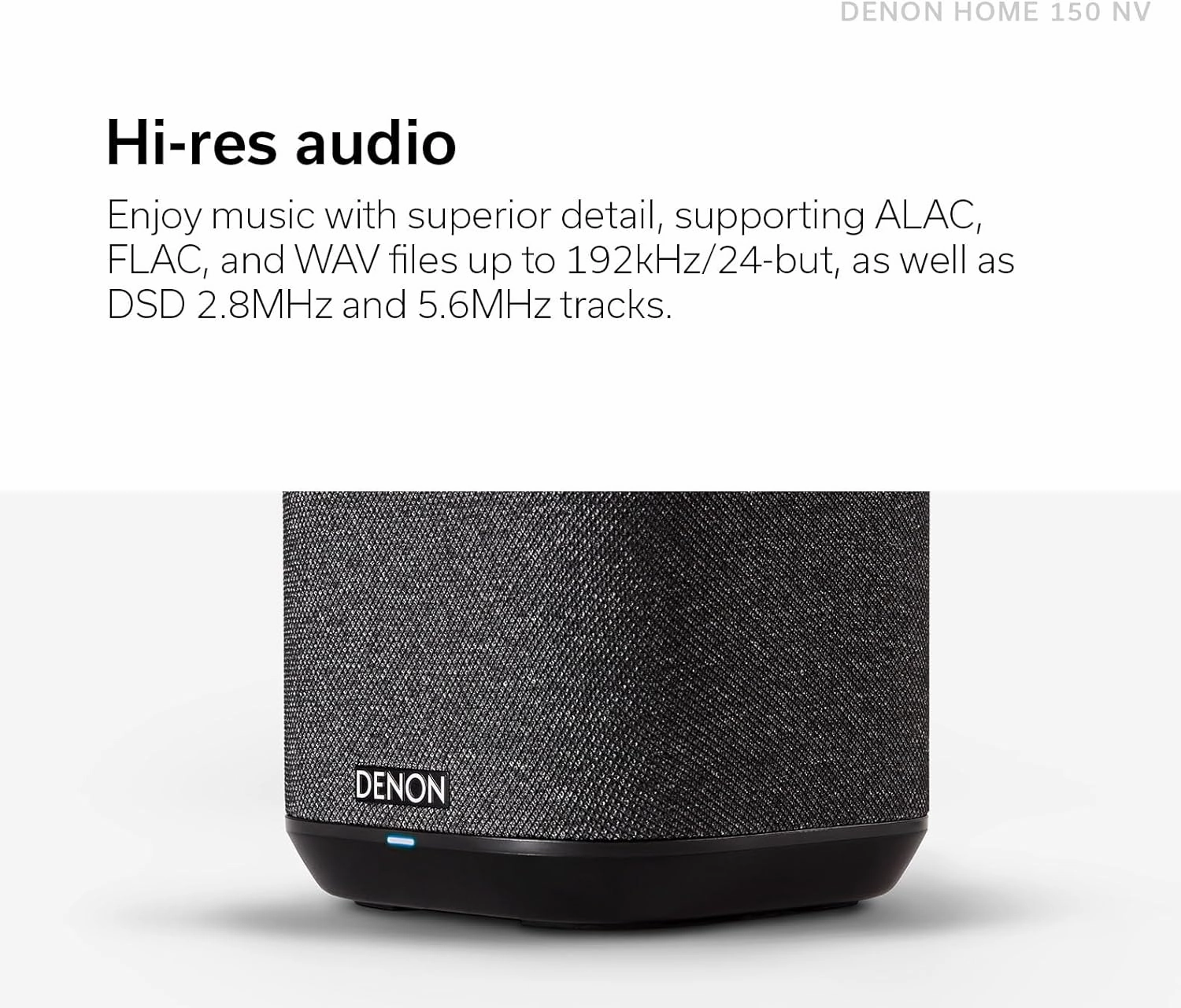 Denon Home 150 NV Wireless Speaker (Black), 1" Tweeter, 3.5" Woofer, Home Speaker with HEOS Built-in, AirPlay 2, and Bluetooth, Multi-Room Streaming, Simple Setup, Compact Design