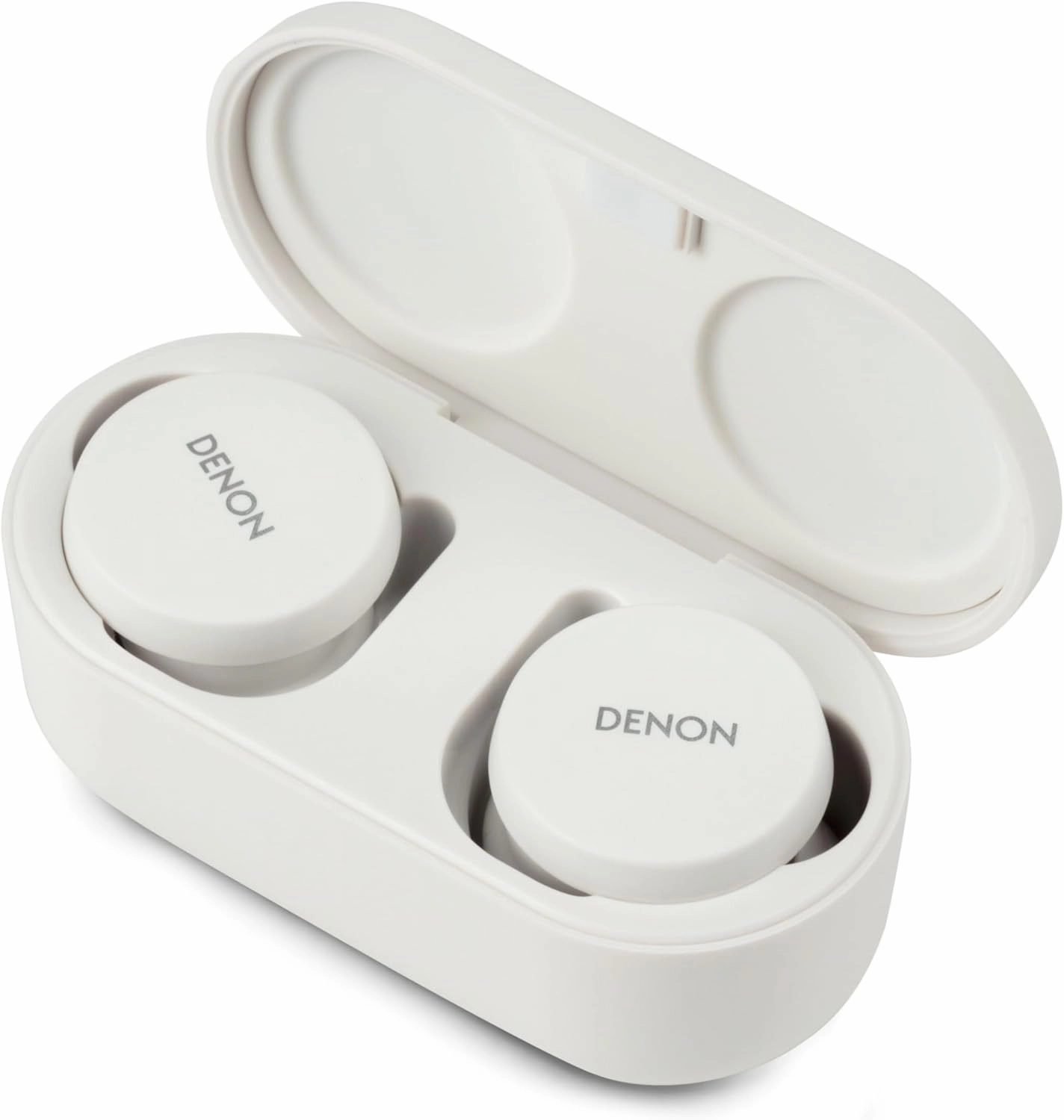 Denon PerL True Wireless Earbuds - Active Noise Cancelling, Bluetooth, Personalized Sound with Masimo Adaptive Acoustic Technology, 24-Hr Battery Life, Wireless Charging, White