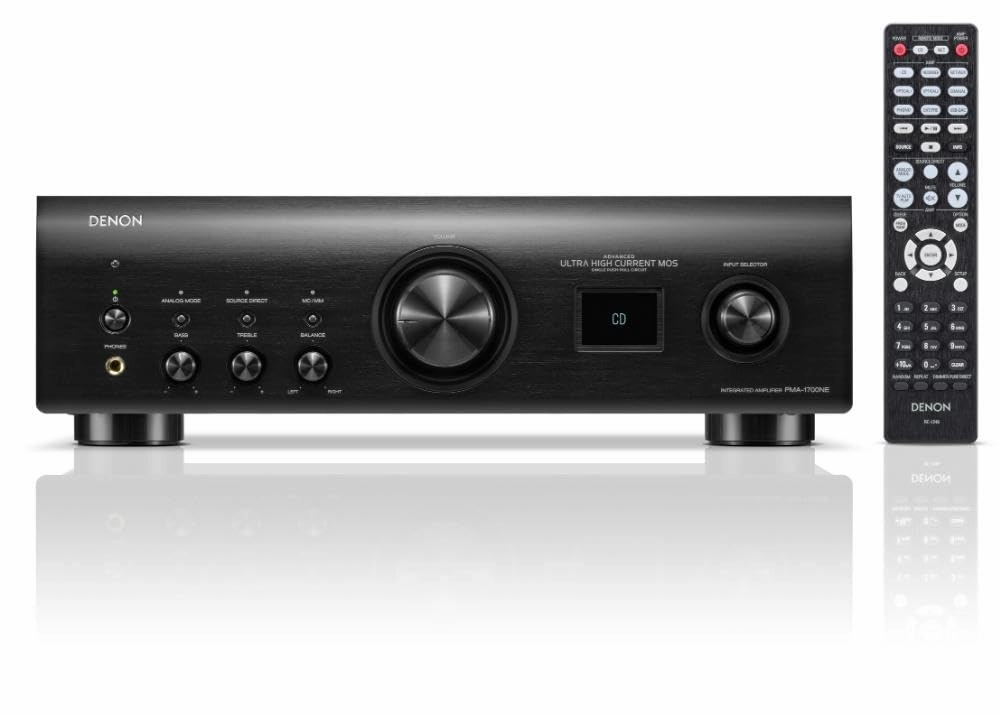Denon PMA-1700NE Integrated Amplifier (140W x 2), Built-in USB-DAC & Phono Equalizer, Analog Mode, Ultra-High Current Power Circuit, Advanced AL32 Processing Plus, Hi-Res Audio, Black integrated amplifier,stereo receiver,hi-fi amp combo,