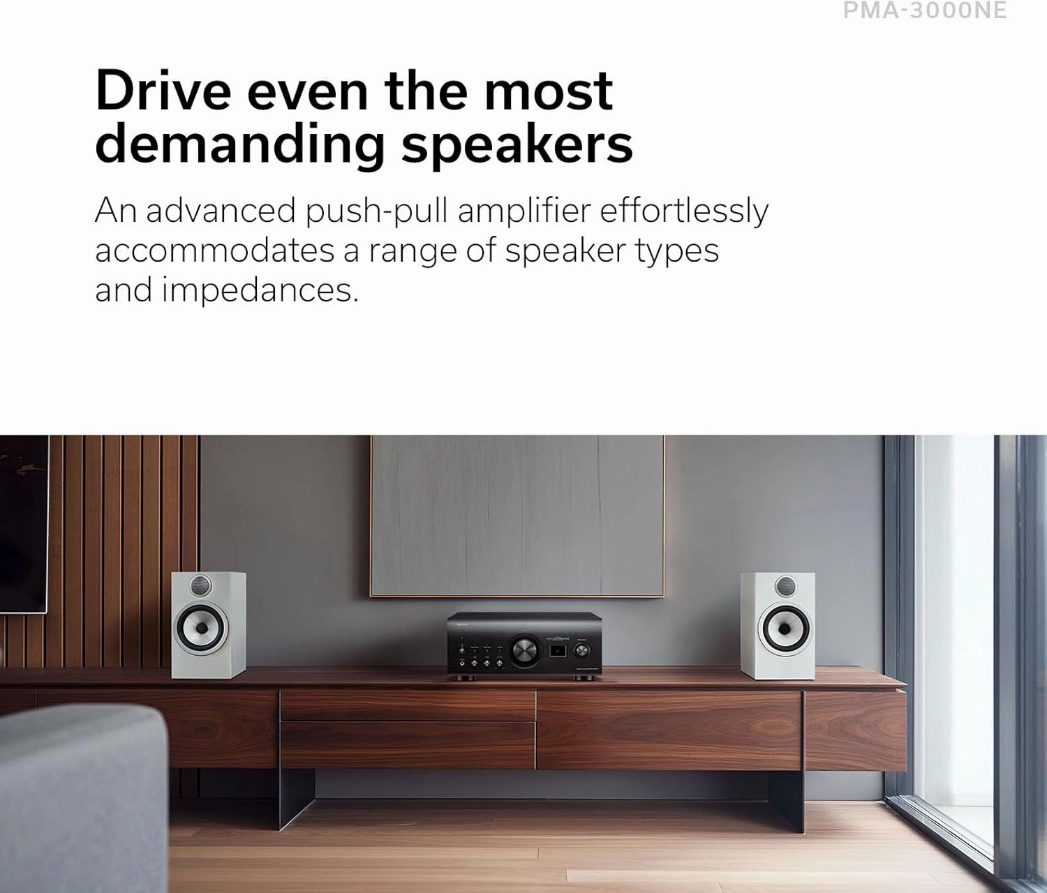 Denon PMA-3000NE Integrated Amplifier (80W x 2-Ch), Silver, Versatile Stereo Amplifier with 7th-Gen Ultra AL32 Processing, MM/MC Phono Preamp, Pure Analog Mode, Optical, Coaxial & RCA Inputs
