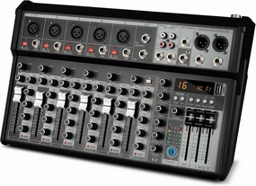 Depusheng Professional Audio Mixer, 7 Channel Audio Interface Sound Board Mixing Console System, 16-Bit DSP DJ Bluetooth Mixer  48V Phantom Effect For Karaoke Studio Streaming Recording (XT7) mixer console,audio mixing desk,DJ console,