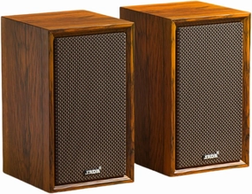 Desktop Computer Speaker Surround Sound 2.0 Stereo,Classic Solid Wood PC Speakers,Two Linking Methods, Bluetooth 5.0 and Wired Link (3.5mm Connector UBS Powered),Adapts to Multiple Scenes bookshelf speakers,compact stereo speakers,hi-fi shelf speakers,