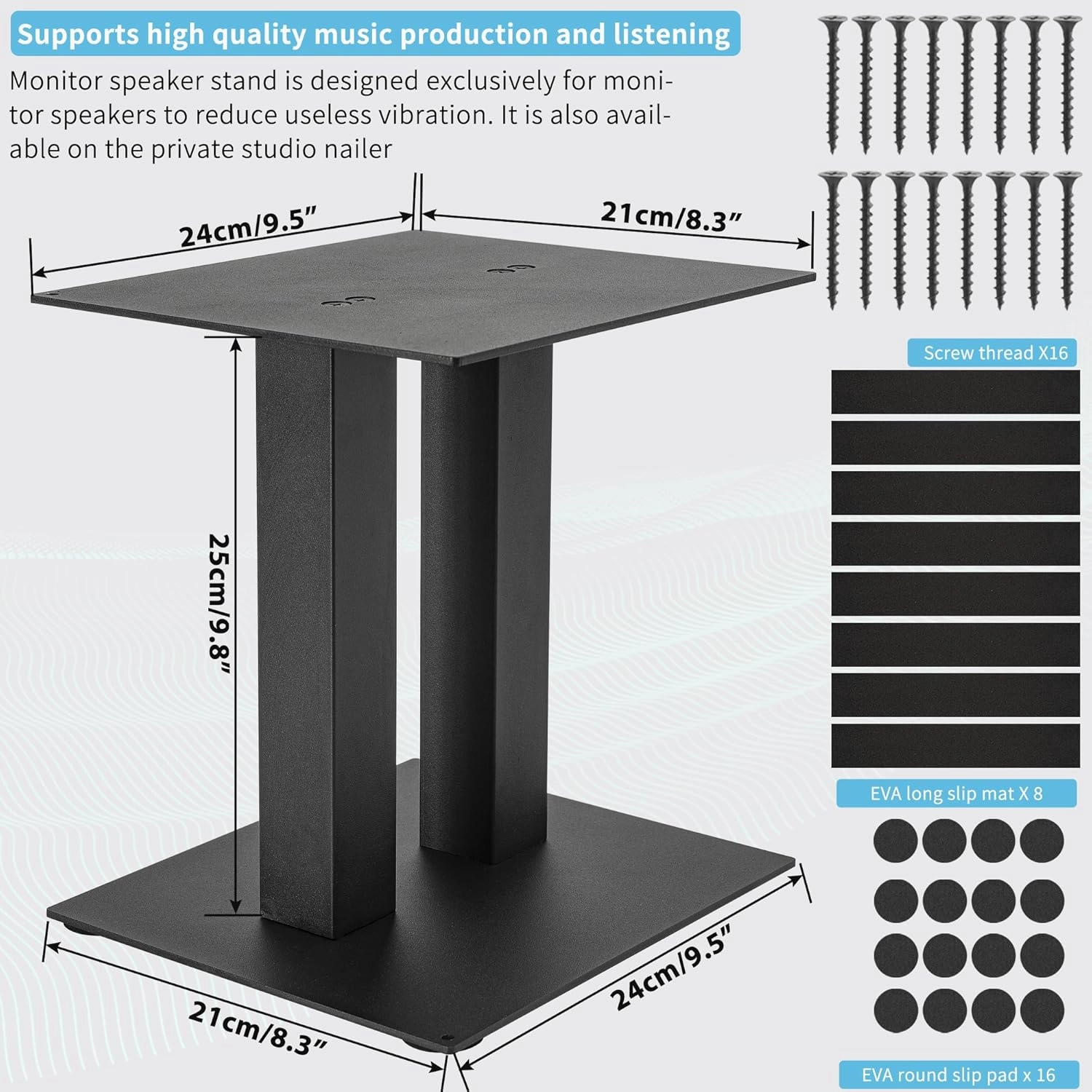 Desktop Speaker Stands 1 Pair Bookshelf Speakers Steel Studio Monitor Stands