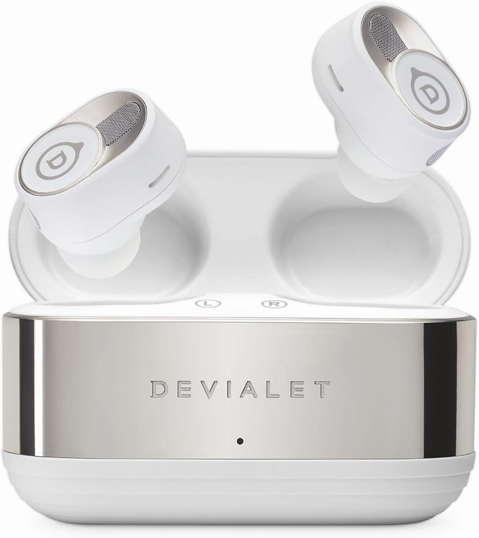 Devialet - True Wireless Earbuds - Gemini II - Iconic White - Daily Music & Commute - Exceptional Sound Quality - Noise Cancellation - Comfort Fit TWS earbuds,compact wireless buds,Bluetooth ear tips,