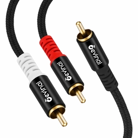 Devinal RCA Y Cable, RCA/Phono Y Splitter, RCA 1 Male to 2 Male Y Adapter, Male/Male Subwoofer Cable Gold Plated for subs/amps/Hi-Fis/Home Theater/receivers 16.5Feet/5M home cinema system,5.1 home theater,surround sound package,