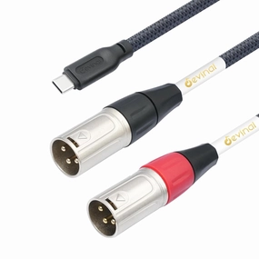 Devinal USB C to Dual XLR Audio Cable, Upgrade USB Type C to XLR Male Output Stereo Cord Converter Adapter for Amplifier, Speaker, Mixer Console, etc 10 FT mixer console,audio mixing desk,DJ console,