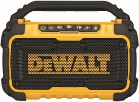 DEWALT 20V MAX Bluetooth Speaker, 100 ft Range, Durable for Jobsites, Phone Holder Included, Lasts 8-10 Hours with Single Charge (DCR010) floorstanding speakers,tower speakers,stereo floor speakers,