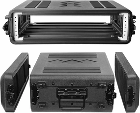 Diandian 2U Rack Case Shallow 17" Depth, 19" Rackmount Flight Case, Watertight Dust-Proof, Shock Mount for Amplifier, Pro Audio, DJ Mixer, Effects with Microphone Compartments mixer console,audio mixing desk,DJ console,