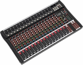 Digital Audio Mixer 16 Channel, Audio Mixing Console for Sound Board, Audio Mixer Sound Mixing Console with Bluetooth USB PC Recording, Max Input 15W, 2-Track RCA mixer console,audio mixing desk,DJ console,