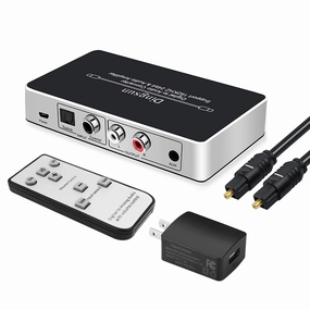 Dingsun Digital to Analog Audio Converter Optical to Analog Converter with IR Remote, DAC Converter Support 192KHz/24bit Compatible with DVD, PS, Plasma, Blu-ray, Home Cinema Systems etc. DAC,USB audio converter,digital to analog converter,