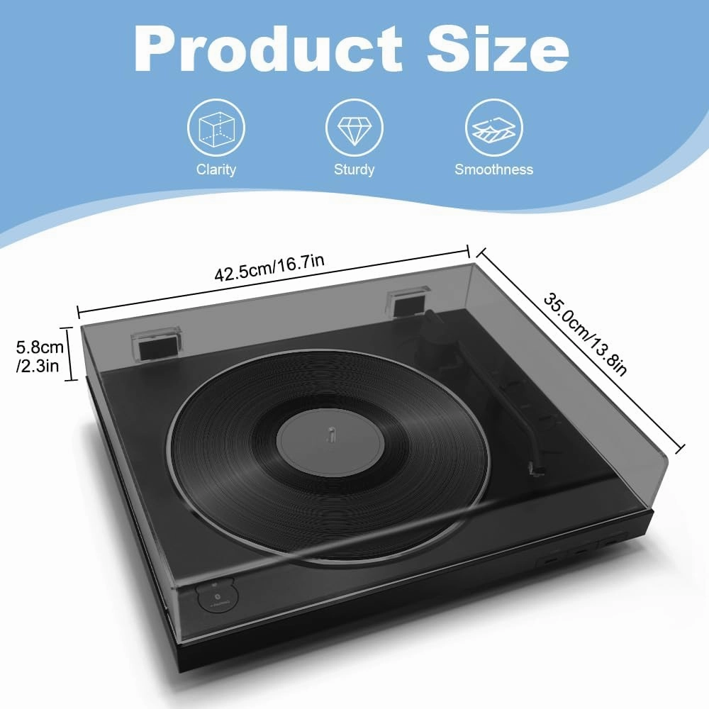 Direct Drive One Piece Turntable Dust Cover Dustproof Protective Cover Compatible with PS-LX310BT Vinyl Record Player, Vinyl Record Player Dust Cover, Black
