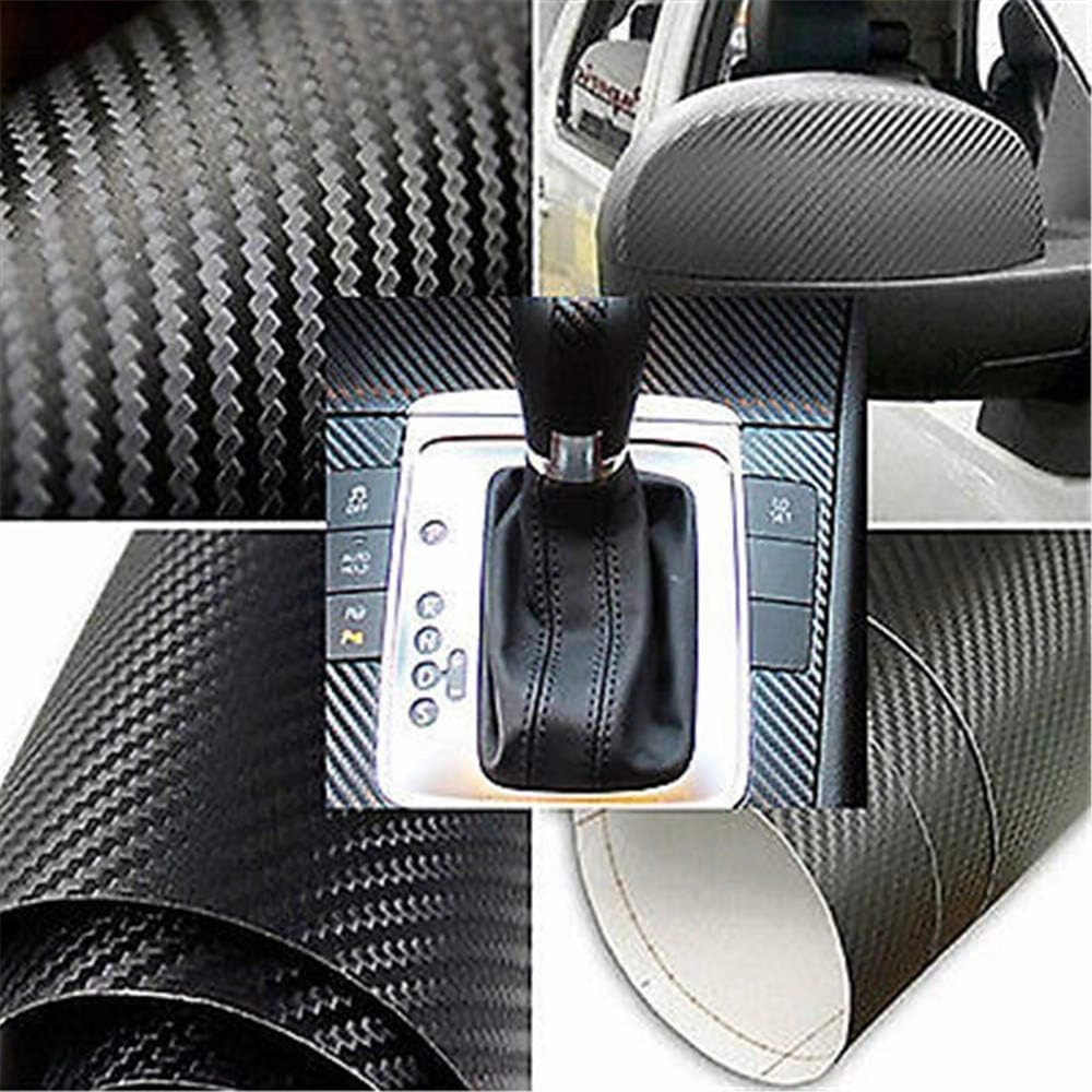 DIYAH 3D Black Carbon Fiber Film 108" X 48" / 9 FT X 4 FT Twill Weave Vinyl Sheet Roll Wrap DIY Decals