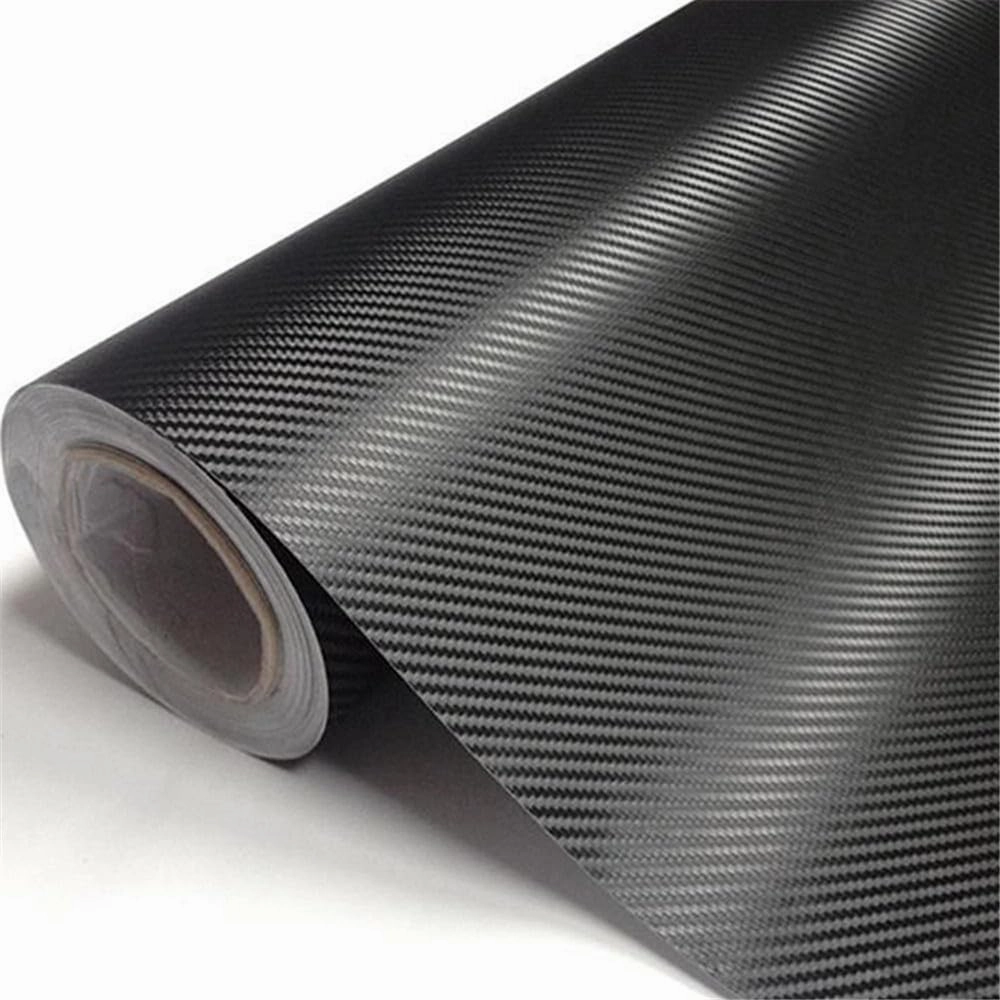DIYAH 3D Black Carbon Fiber Film 108" X 48" / 9 FT X 4 FT Twill Weave Vinyl Sheet Roll Wrap DIY Decals