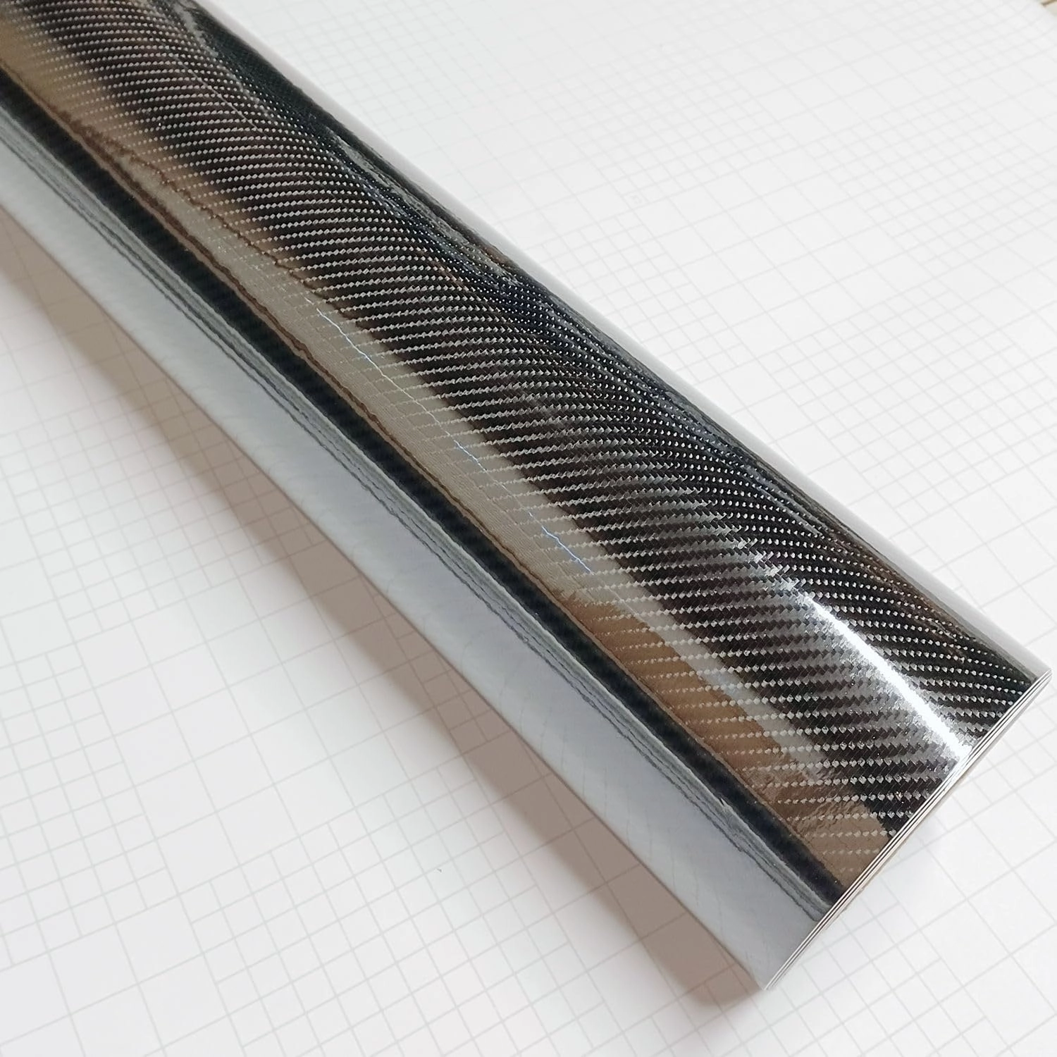 DIYAH High Gloss 6D Black Carbon Fiber Vinyl Wrap Sticker with Air Release Bubble Free Anti-Wrinkle (60" X 59" / 5FT X 4.9FT)