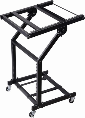 DJ Racks & Stands with Adjustment Beam, DJ Mixer Stand Rack Mount,Mixer Studio Rack Stand, Pro Audio Recording Cabinet DJ Gear Storage Case, Rolling Stage Cart Holder for Office Home Stage Studio Music Show (9U) rackmount gear,audio rack equipment,stud